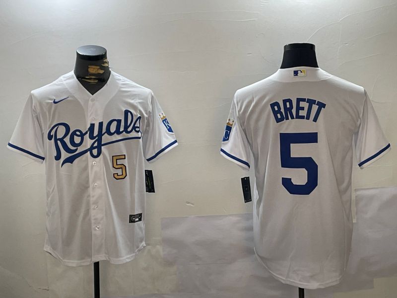 Men Kansas City Royals #5 Brett White Game 2024 Nike MLB Jersey style 1->kansas city royals->MLB Jersey